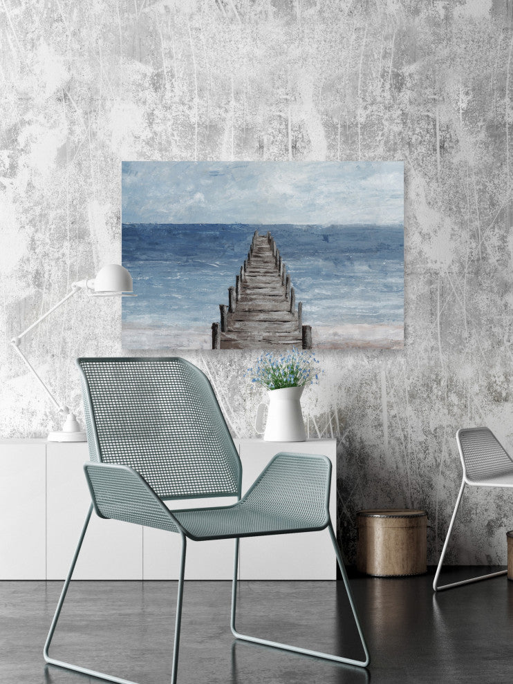 "Old Dock" Painting Print on Wrapped Canvas, 12x8