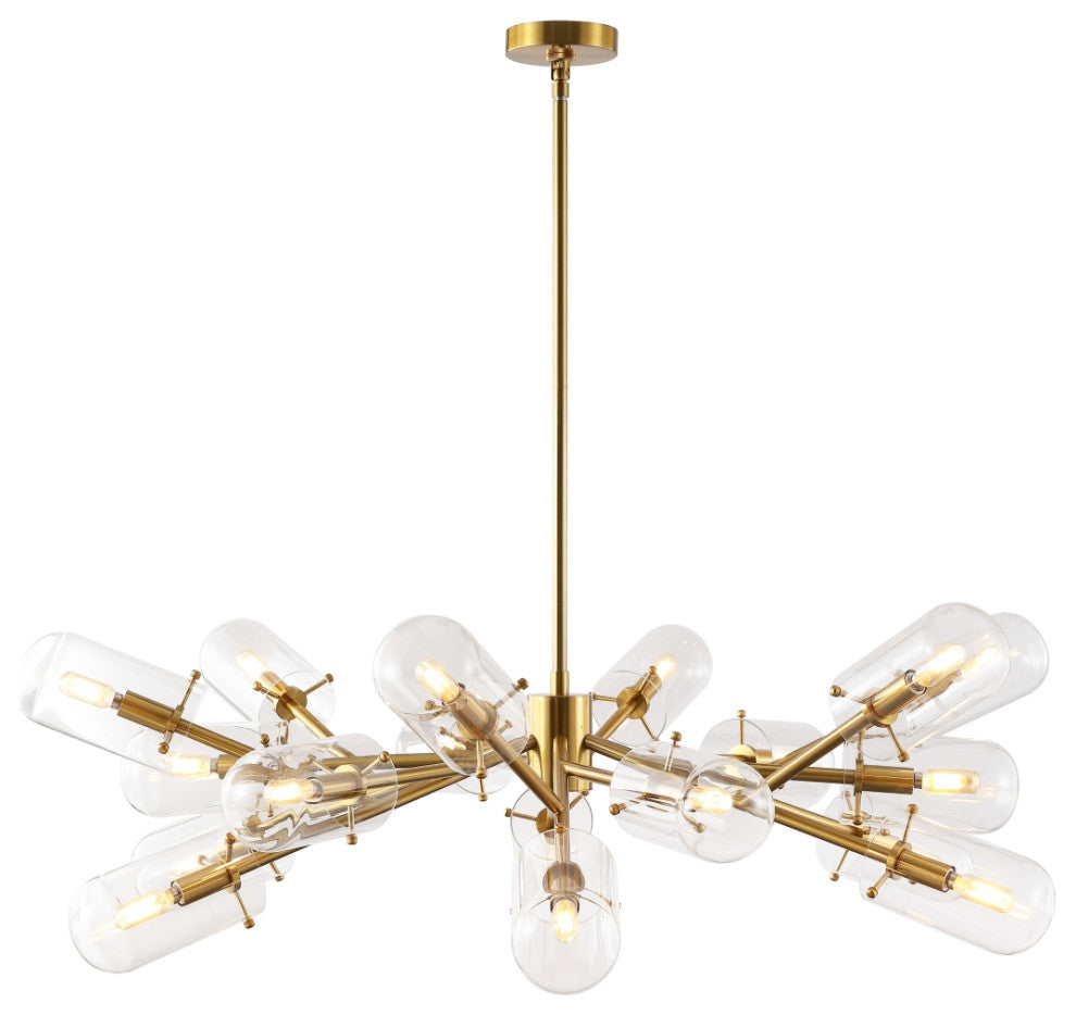 Safavieh Couture Tessalyn Glass and Metal Chandelier, Gold/Clear