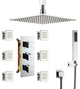 CASAINC 12" Ceiling Mounted Luxury LED Shower Head Handheld Spray, Chrome