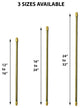 Bundle 2 Cafe Curtain Rods and 4 Self Adhesive Hooks, Gold Plated, 12" to 16"