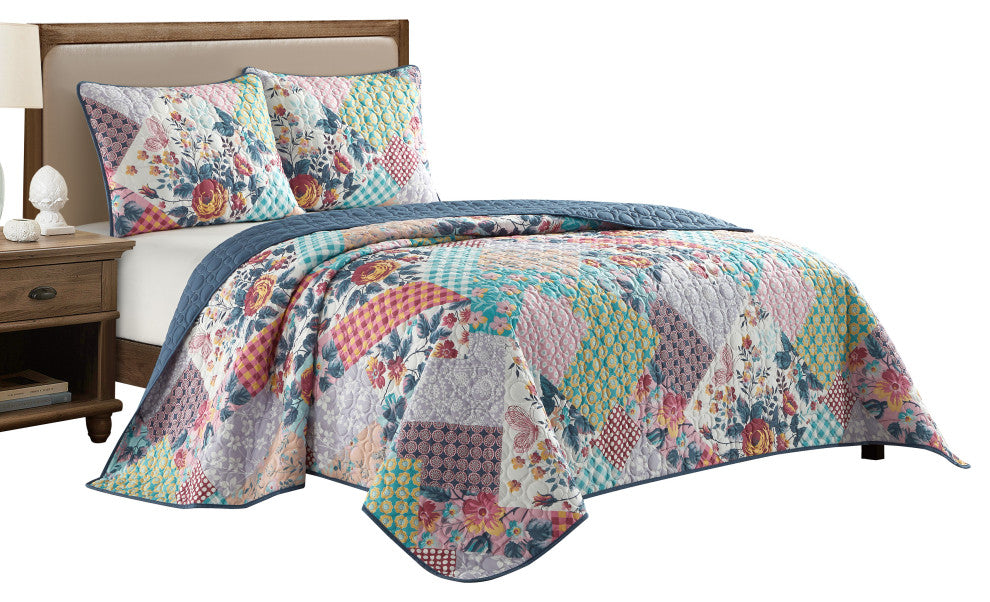 Libby 3 Piece Quilt Set, Queen