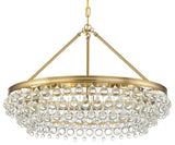 Calypso 6 Light Crystal Teardrop Vibrant Gold Chandelier