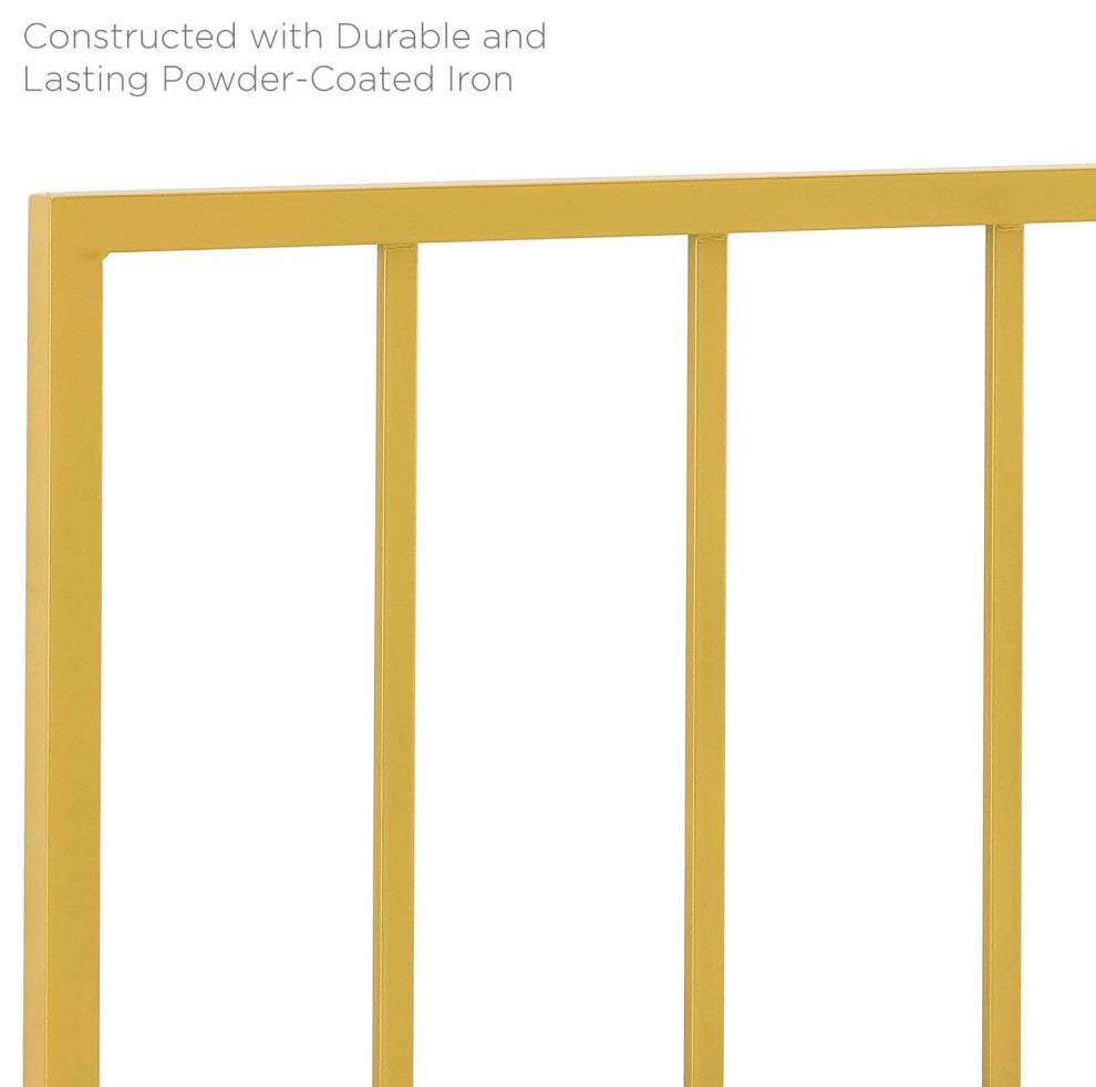 Headboard, Queen Size, Metal Steel, Gold, Modern Contemporary, Bedroom Master