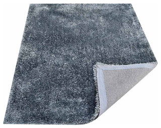 HAND TUFTED SHAG POLYESTER ECO-FRIENDLY AREA RUGS -Light Blue Color,Solid Design