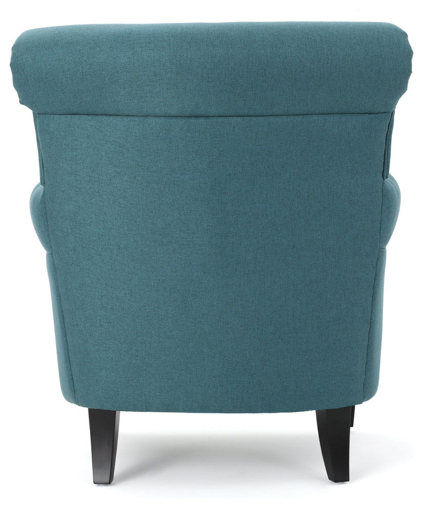 GDF Studio Manon Plush Comfortable Fabric Club Chair, Teal