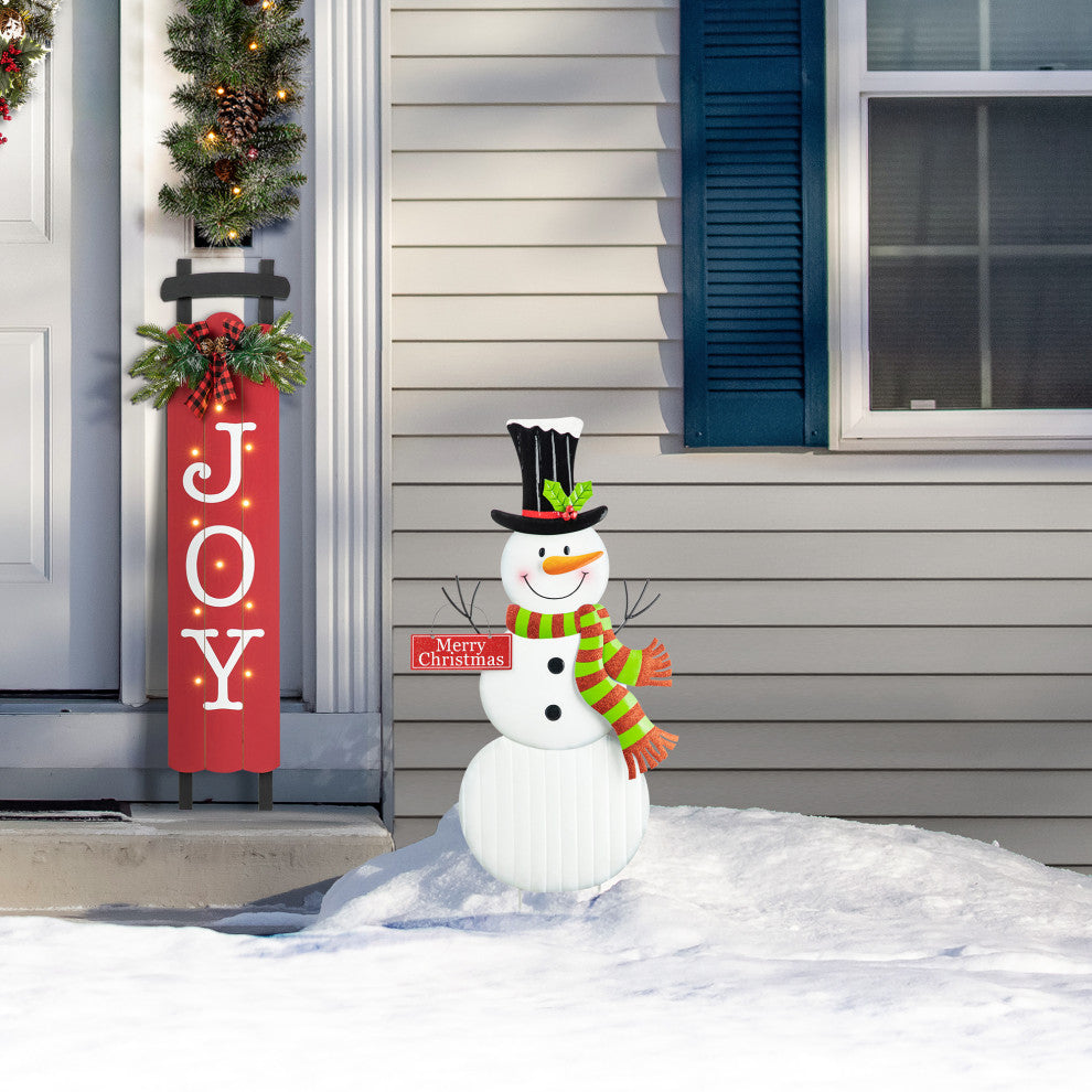 40"H Metal Snowman Yard Stake
