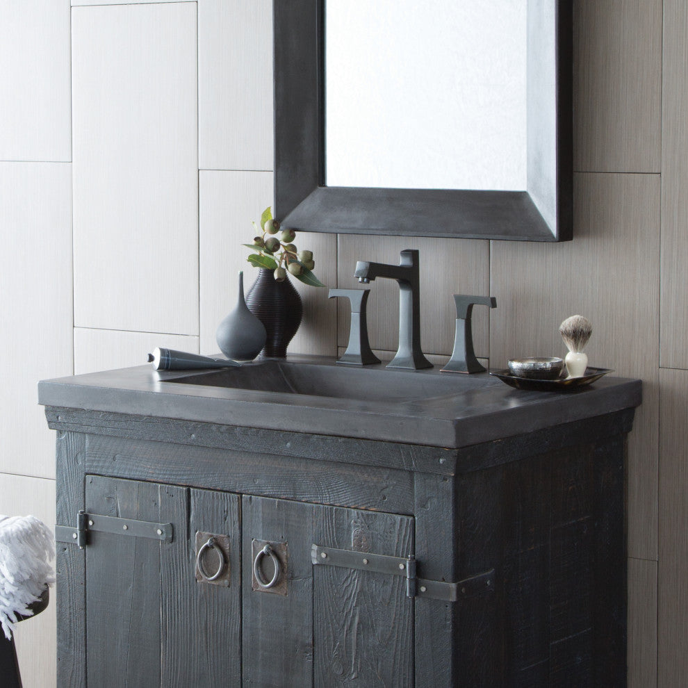 Palomar Vanity Top and Integral Sink, Slate, 30", 8" Widespread Cutout
