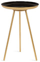 Laranya Round Metal Side Table, Black/Gold 15x15x22.5