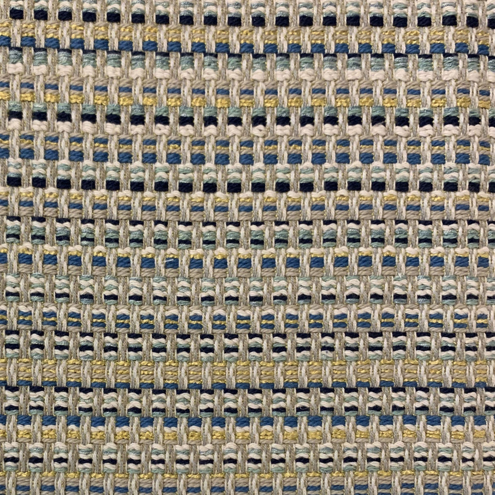 Plutus Blue Weave Stripe Luxury Throw Pillow, 18"x18"