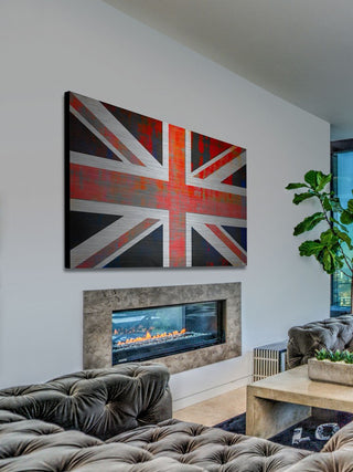 "Union Jack" Print on Brushed Aluminum, 36"x24"