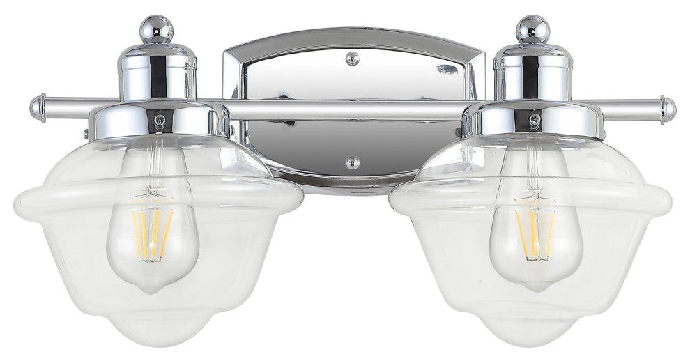 Orleans Iron LED Vanity Light, Chrome, 2 Bulb