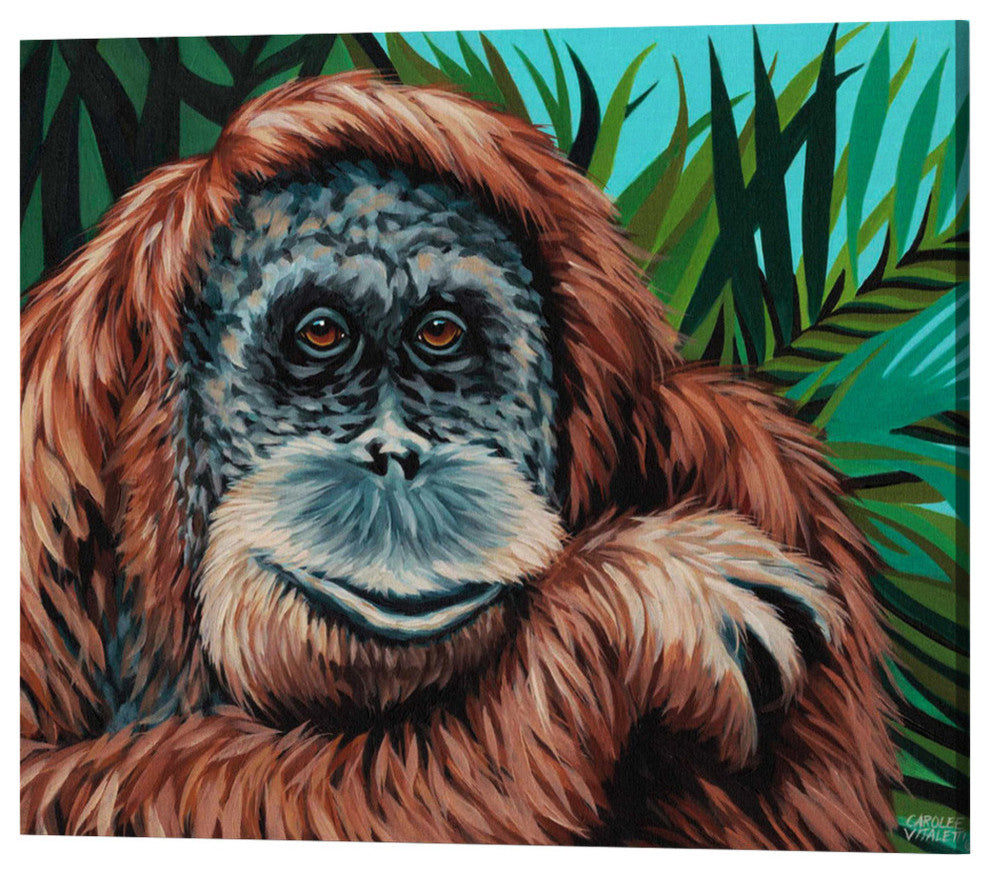 Jungle Monkey I' by Carolee Vitaletti Giclee Canvas Wall Art, 34"x26"