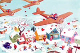 "Planes and Hearts" Painting Print on Canvas by Curtis