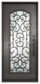 Altamura 37X81 Left Hand Inswing, Medium Copper, Rain Glass, Handles, Deadbolt