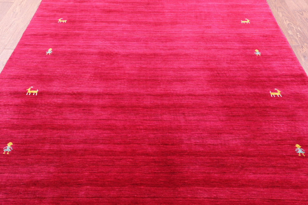 5' 0" X 7' 0" Hand-Knotted Persian Gabbeh Wool Rug - Q15295