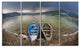 Two Boats near Pokhara Lake, Boat Canvas Art Print, 48"x28", 4 Panels