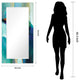 "Sky" Beveled Mirror on Printed Abstarct Tempered Art Glass, 54x28"