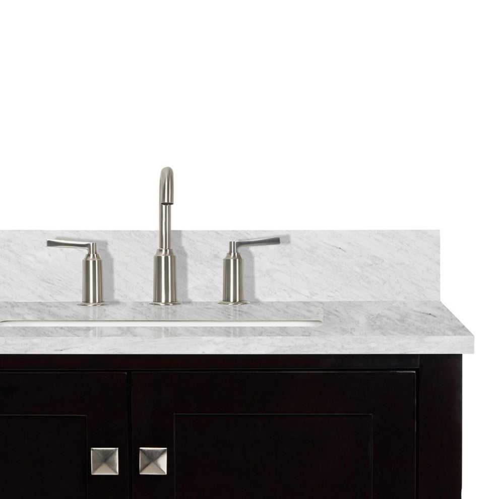 ARIEL Cambridge 73" Rectangle Sinks Bath Vanity Carrara Marble