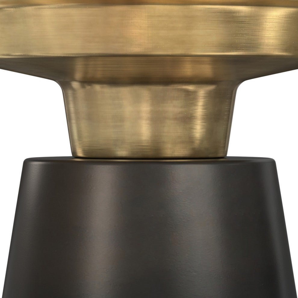 Jaxine Side Table, Black, Gold