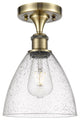 Innovations 516-1C-AB-GBD-754-LED 1 Light Semi-Flush Mount, Antique Brass