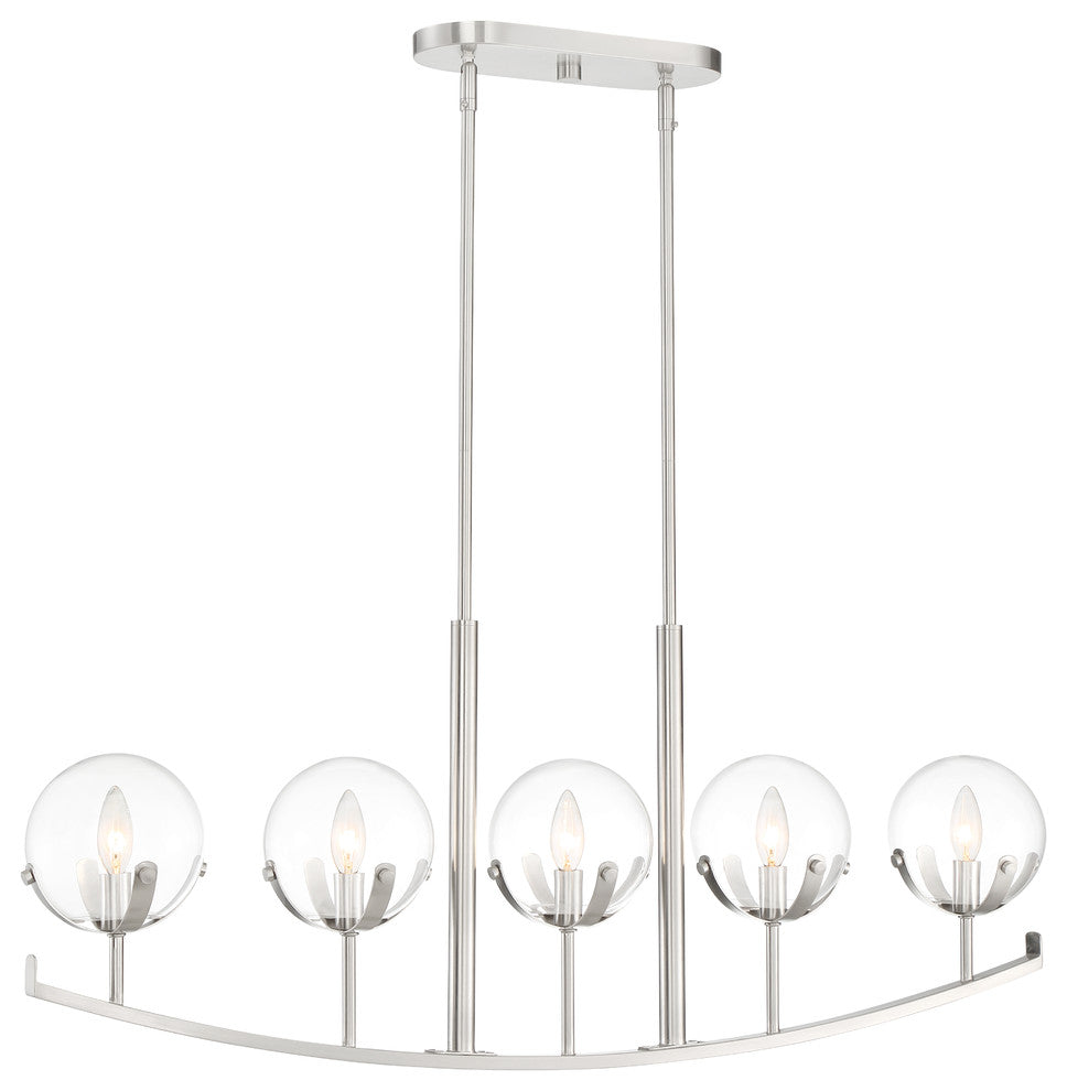 Spyglass 5 Light Island Chandelier, Satin Platinum