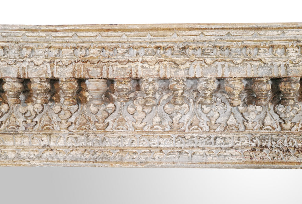 Grey Wash Carved Architectural Mirror