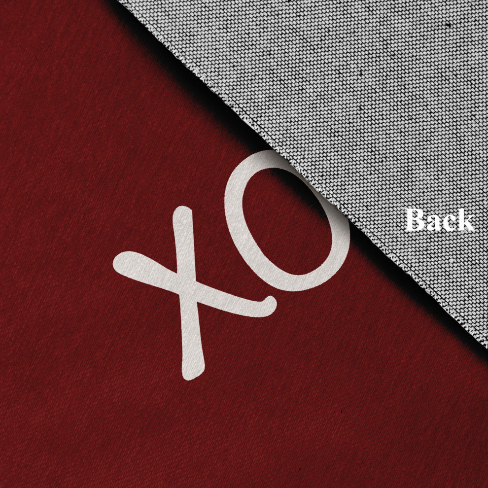 XOXO Valentines Chenille Rug, Maroon, 5' Round