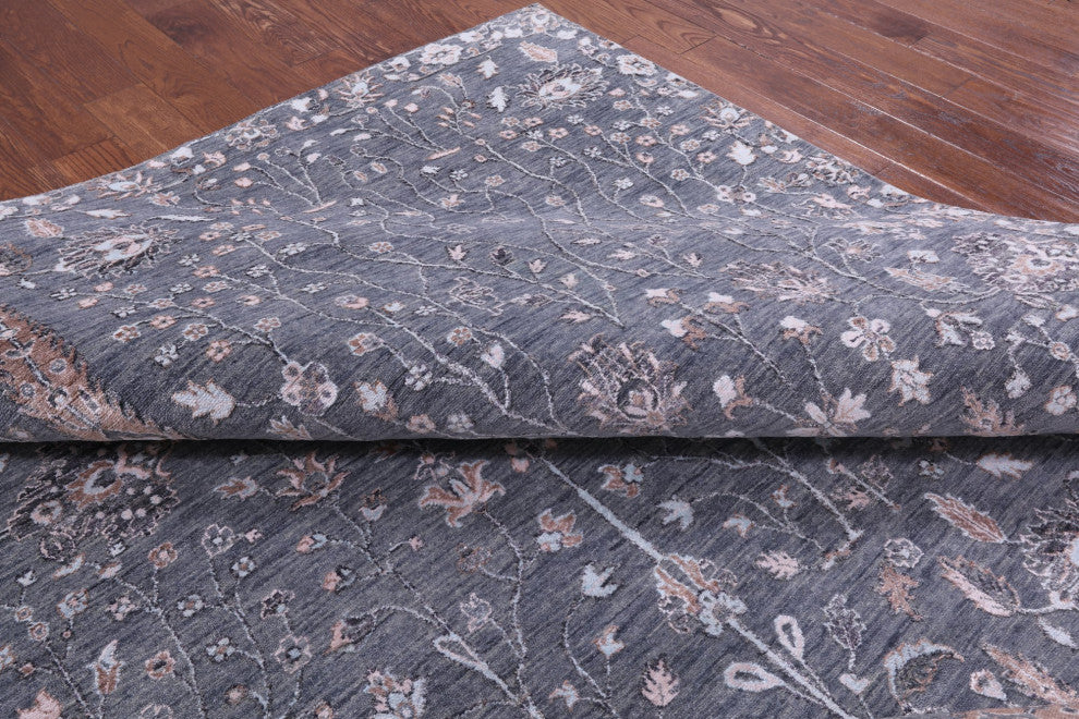 10' 1" X 14' 6" Hand-Knotted Persian Ziegler Wool and Silk Rug Q7061