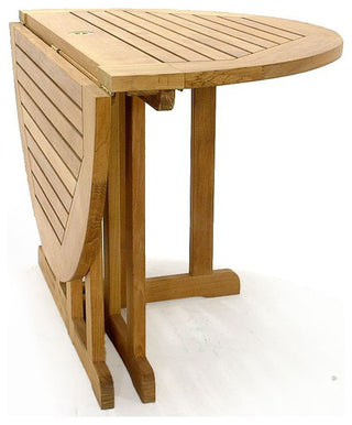 5-Piece Outdoor Teak Set, 48" Butterfly Table, 4 Giva Chairs, Sunbrella Cushion