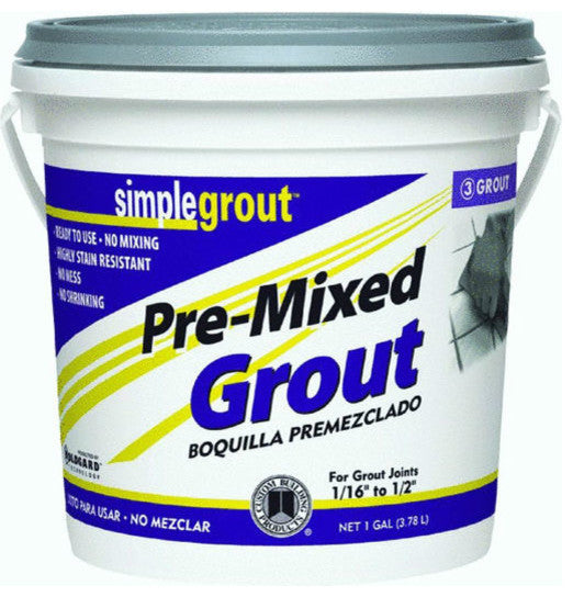 CustomÂ® PMG3811-2 SimpleGroutÂ® Pre-Mixed Grout, Bright White, 1 Gallon