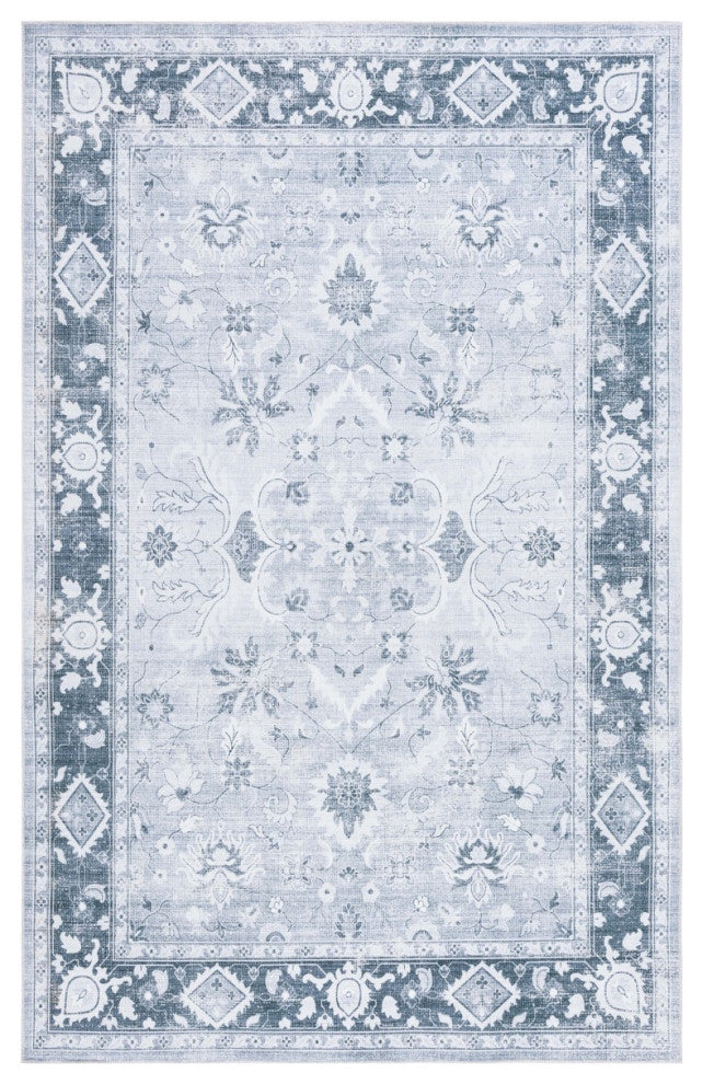 Safavieh Arizona Machine-Washable Collection ARZ118 Rug, Light Grey/Grey Green, 4'x6'