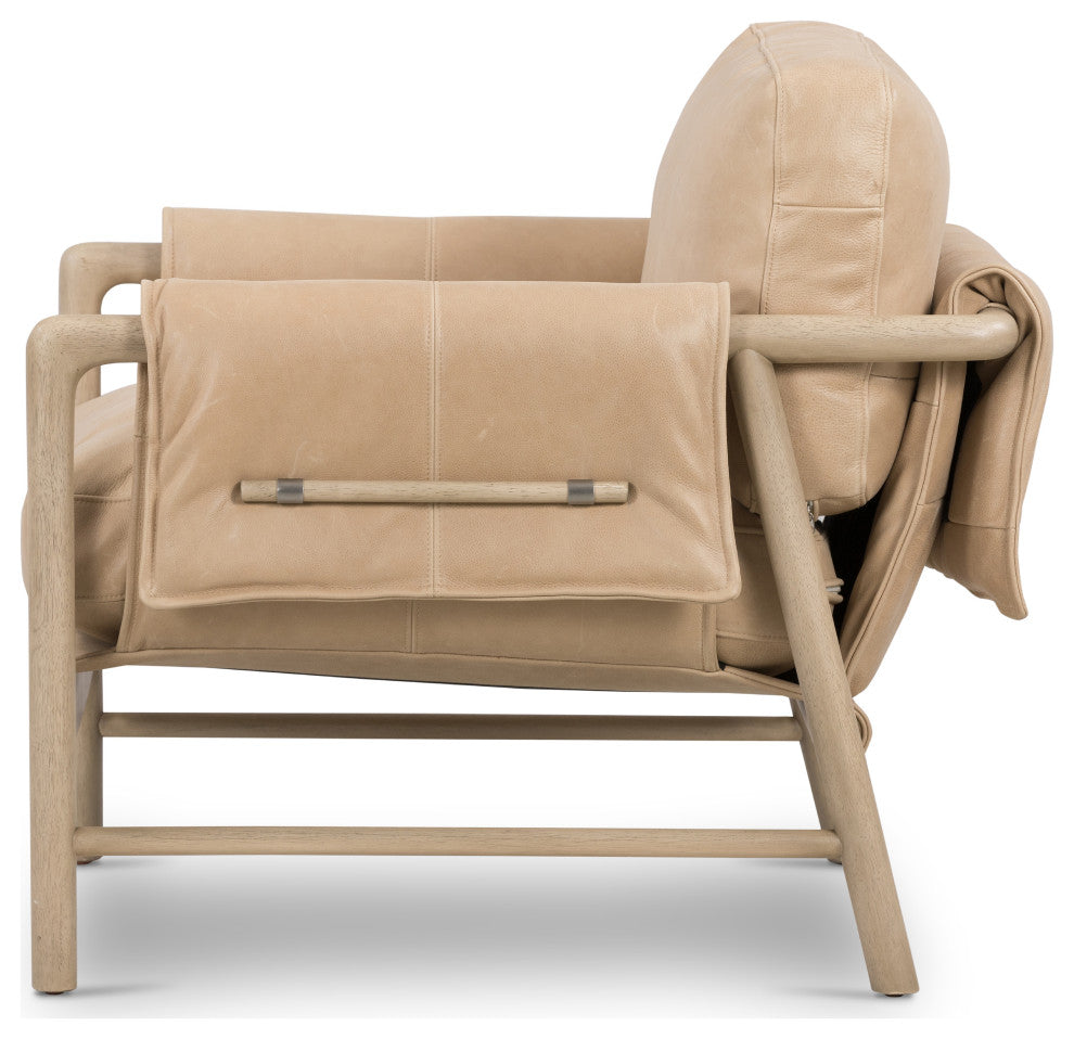 Harrison Chair Palermo Nude, Yucca Parawood, Brushed Silver