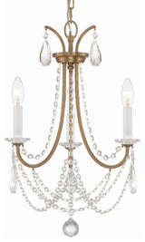 Crystorama Lighting Group KAR-90903-CL-MWP Karrington 3 Light - Aged Brass