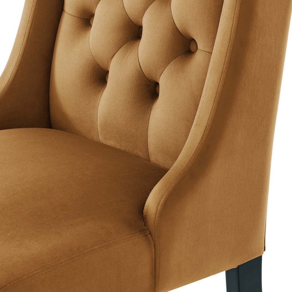 Side Dining Chair, Set of 2, Brown, Velvet, Modern, Cafe Bistro Hospitality