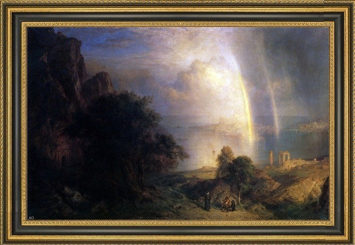 Frederic Edwin Church the Aegean Sea Framed Premium Canvas Print, 16"x24"