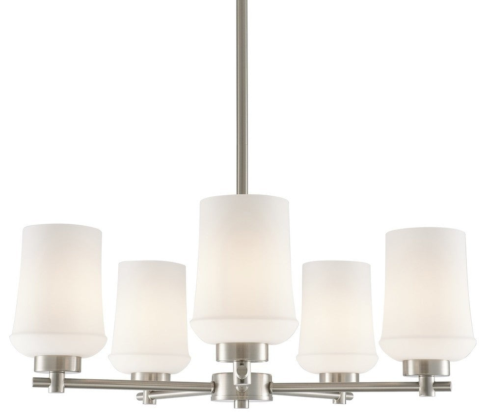 Celeste 5-Light Hanging Chandelier, Brushed Nickel