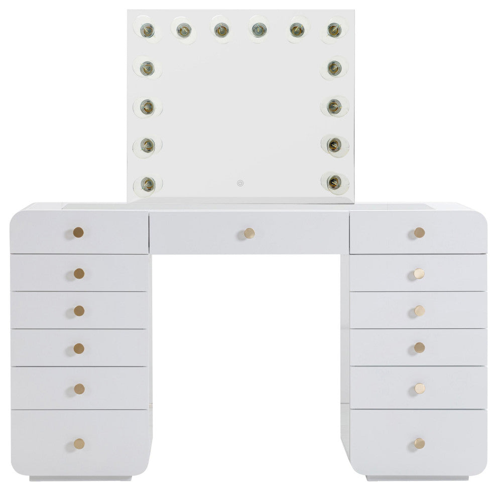 Hollywood White Vanity Desk White