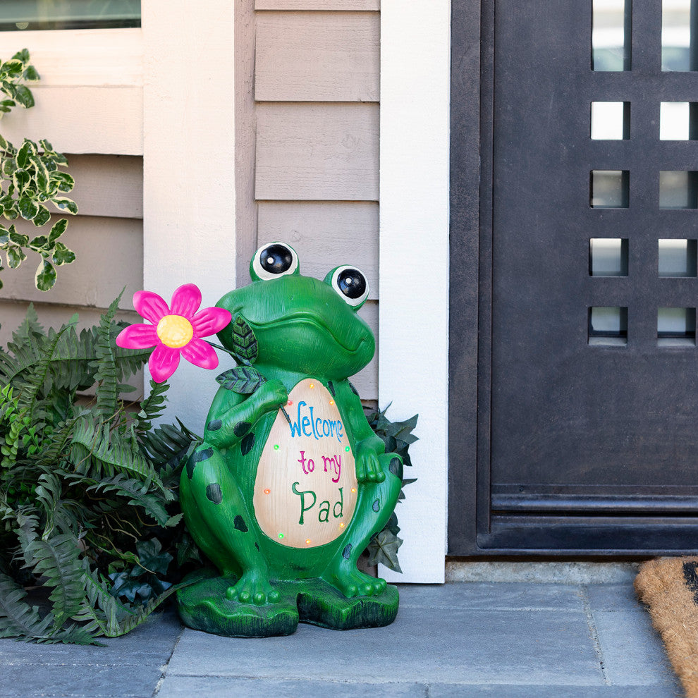 Welcome To My Pad' Frog Statuary, 18"