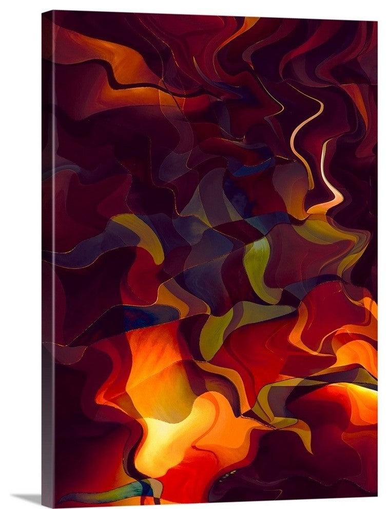 "Odyssey in Vermillion" Wrapped Canvas Art Print, 18"x24"x1.5"