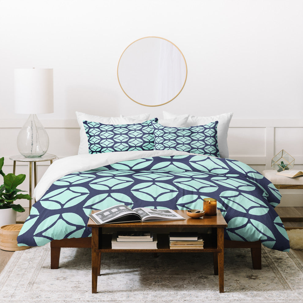 Deny Designs Allyson Johnson Bohemian Mod Blue Duvet Cover Set