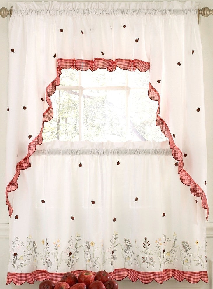 Ladybug Meadow Kitchen Curtain, Swag