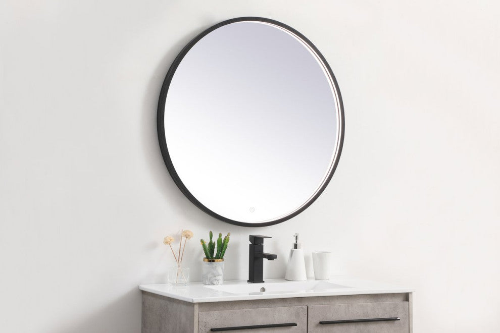 Modern Black Led Mirror, 32"