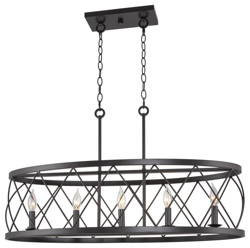 Kira Home Eleanor 33" Kitchen Island Light, Adjustable Height, Dark Oil-Rubbed