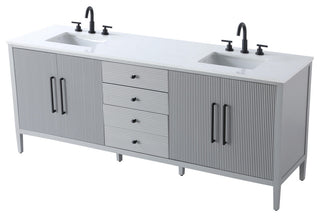 Home Living 84" Double Bathroom Vanity, Grey