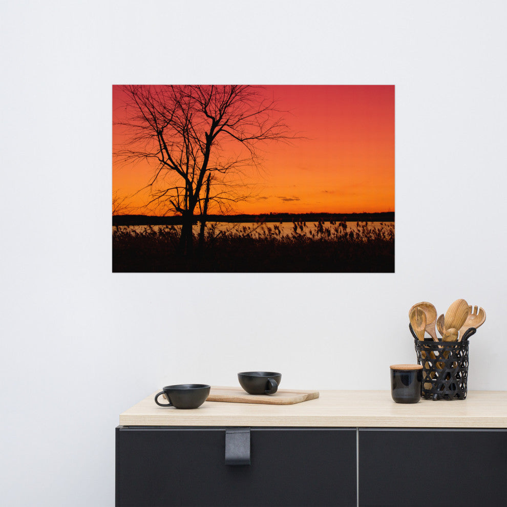 Burning Skies Landscape Photo, Rural Unframed Wall Art Print, 24" X 36"