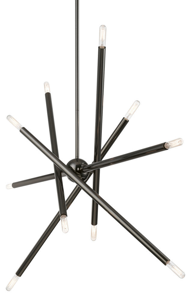 Soho 10 Light Black Chrome Linear Chandelier