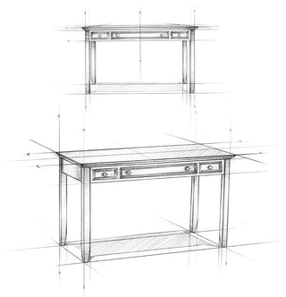 Amherst Solid Wood Desk, Distressed Gray