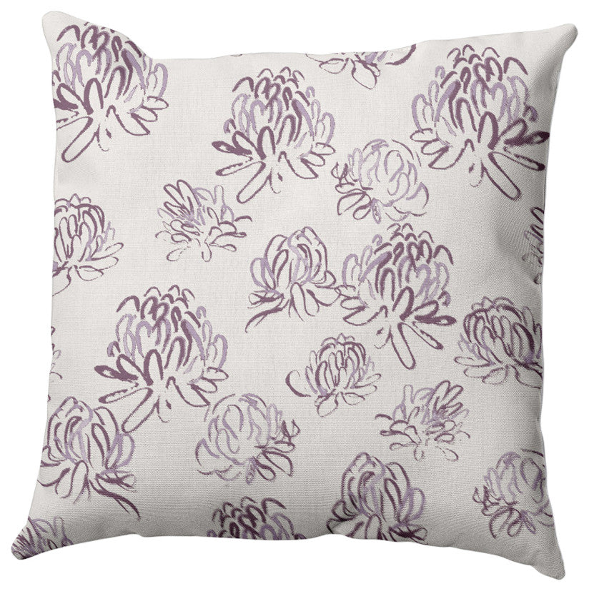 Tumbly Blossom Pillow, Purple, 20"x20"