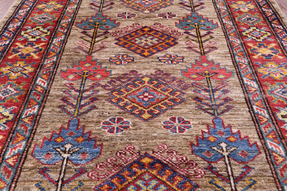 Super Kazak Hand Knotted Runner Wool Rug 2' 8" X 9' 10" Q7707