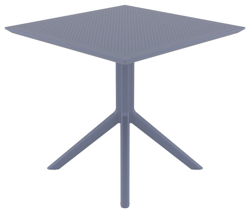 Compamia 31" Sky Square Table, Dark Gray
